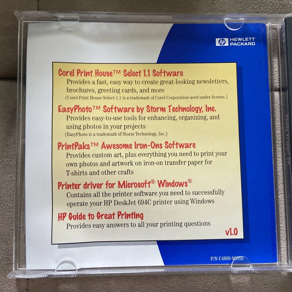 Photo Project CD ROM Hewlett Packard 1997 Have Fun With Photo Print Pak Iron-Ons - Image 4 of 4