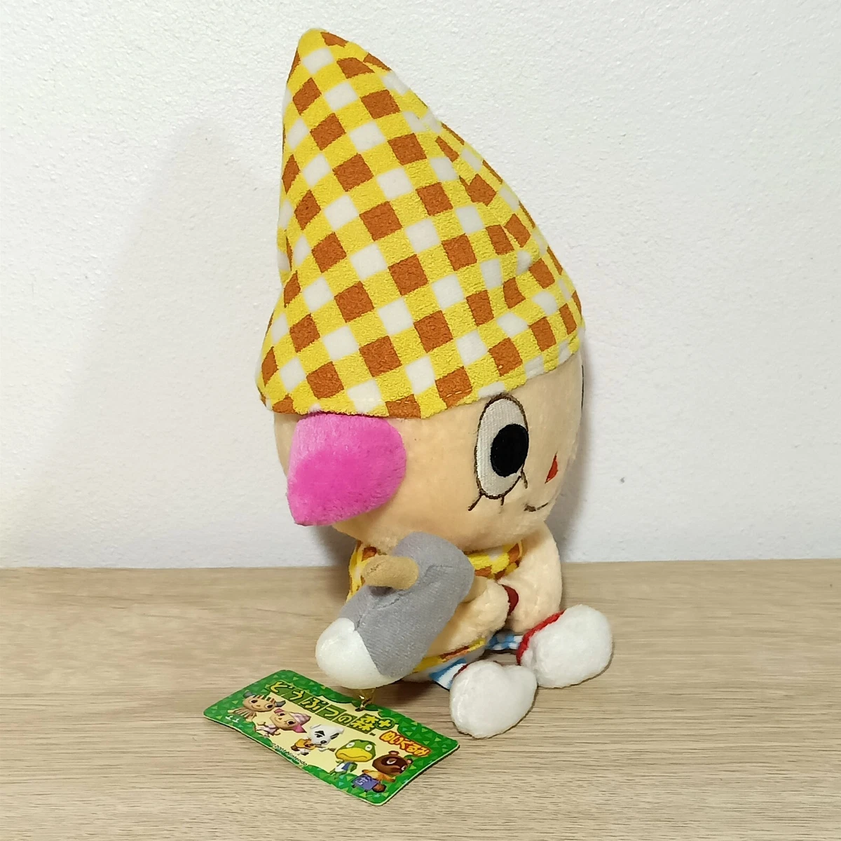 Rare Animal Crossing 2001 Villager Girl with Axe Plush Sanei Nintendo TAG 9.5