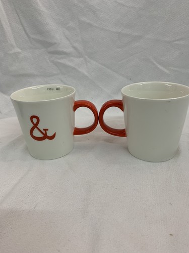 Starbucks Coffee Cup Mug You & Me 2013 Red White Valentines Day 12 oz Set 2 - Picture 3 of 6