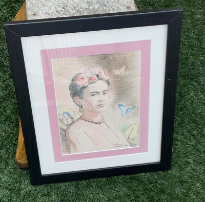 Frida Kahlo Painting - (in the manner of) - w/Signature 18 x 15