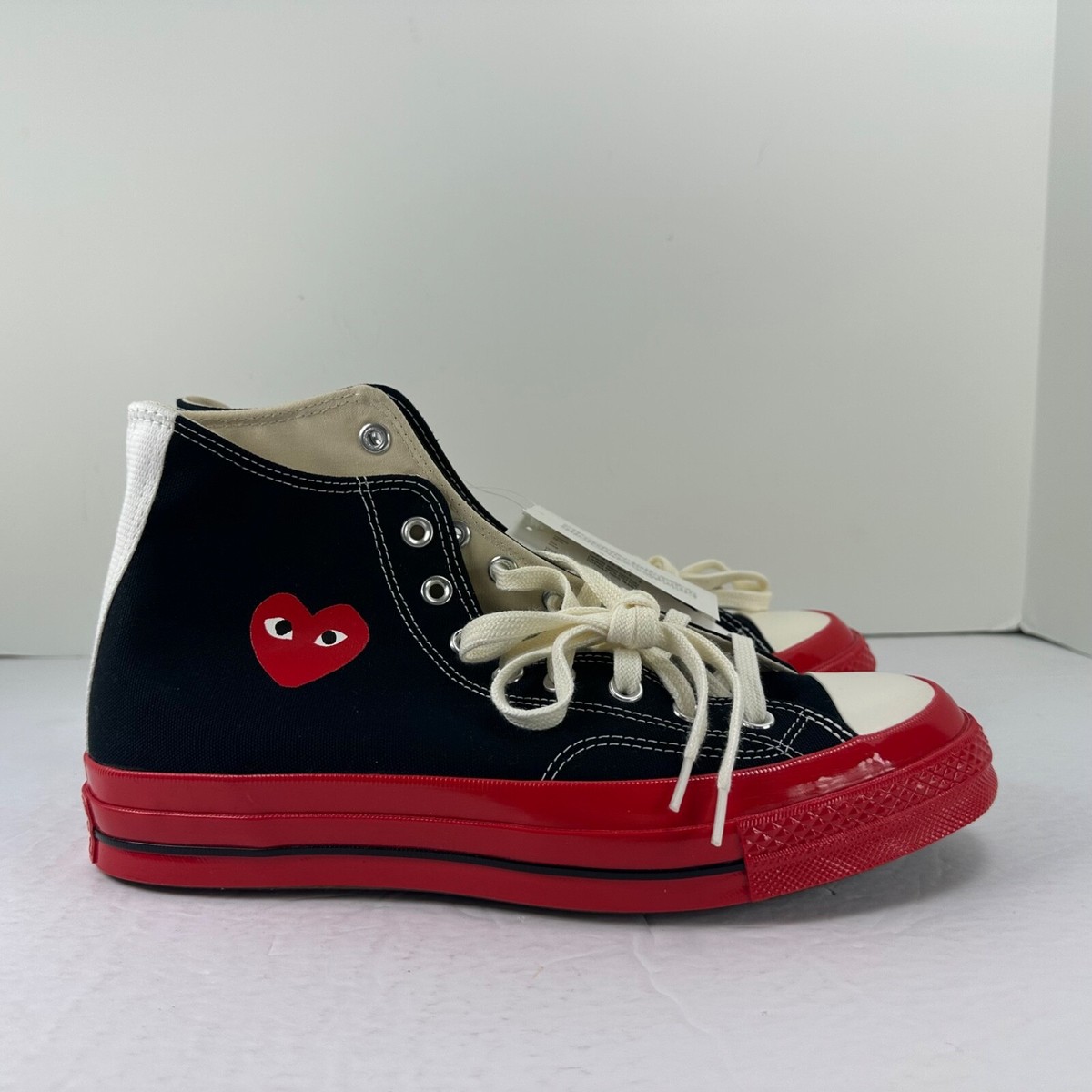Size 3 Comme des Garçons Play x Converse Chuck 70 High Black Red SKU A01793C SIZE 12 MENS - Converse Comme des Garçons Play x Chuck 70  main image 4
