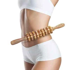 Wooden Therapy Massager Roller Trigger Point for Body Muscle Belly Relief Tool