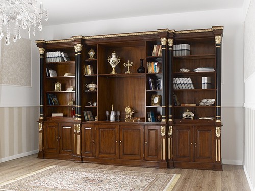 Librería Imperiale estilo Inglés ministerial presidencial nogal y hoja oro co... - Imagen 2 de 10