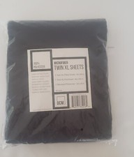 Black TWIN XL Sheet Set For College Dorm Fitted  Flat Sheets Pillowcase
