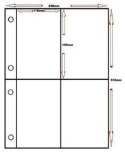 POSTCARD ALBUM / GUARDIAN SLEEVES -4 POCKETS  6''X 4''1/4 QTY 5 10 25 50 100 200