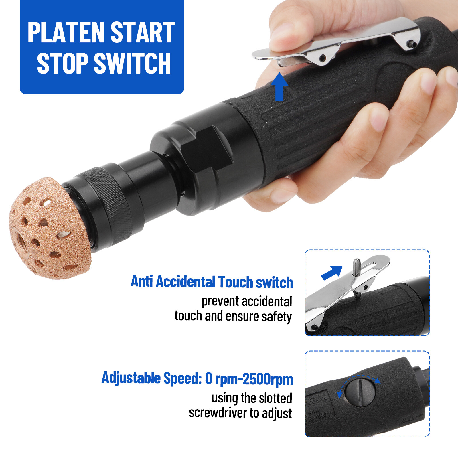 Tire Repair Set Includes 2500Rpm Low Speed Air Tire Buffer Tire Patch Roller Tir