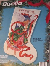 Bucilla Cross Stitch Christmas Stocking Kit  83108 Celestial Angel  18   NIP
