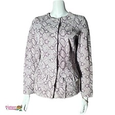 Chi By Falchi Snakeskin Pattern Genuine Leather Purple Jacket Size Xs Women