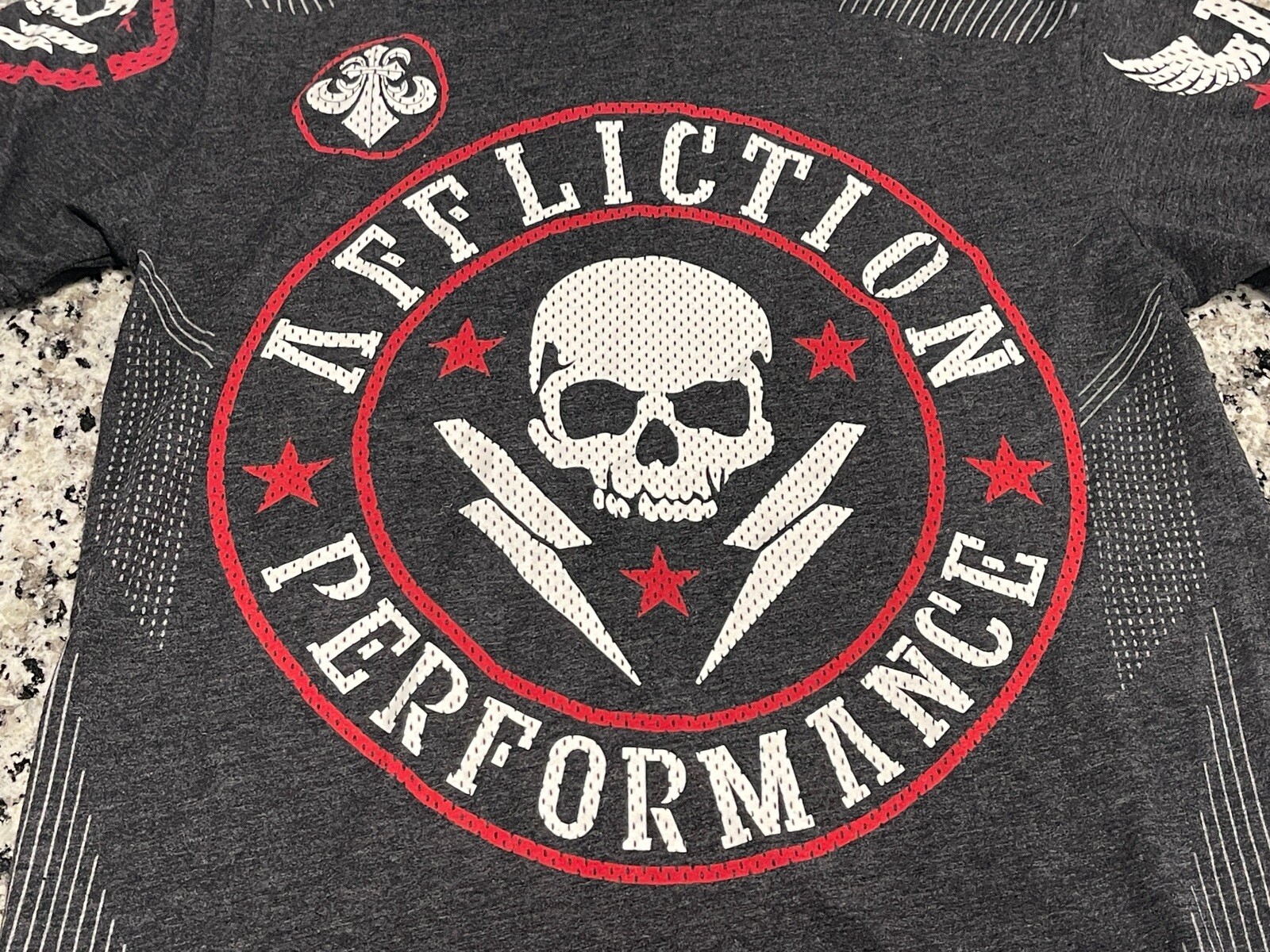 Affliction Performance Hydrocore Black Skull Grap… - image 2