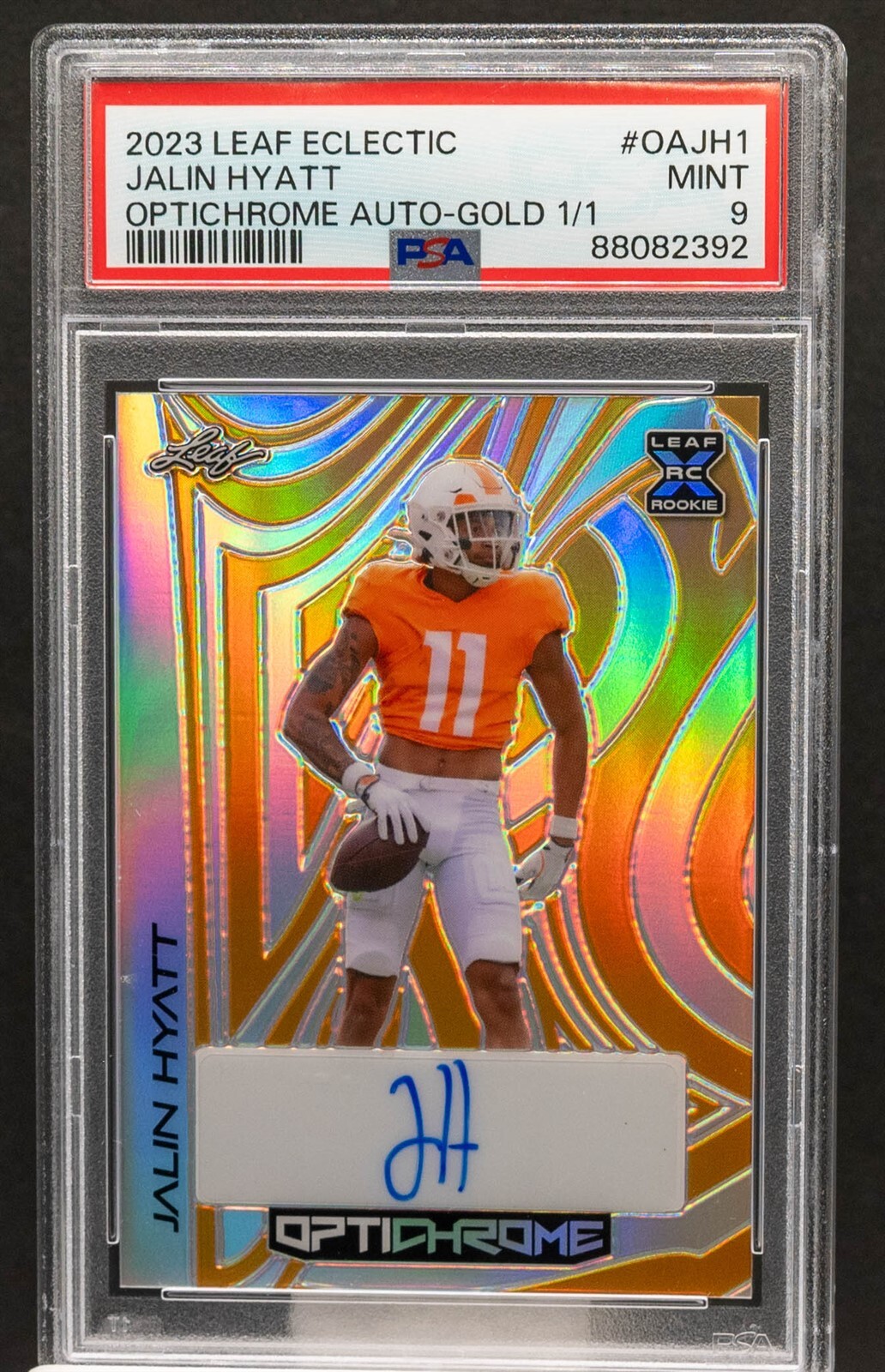 Jalin Hyatt Leaf Eclectic Optichrome Autographs #OAJH1 Gold 1/1