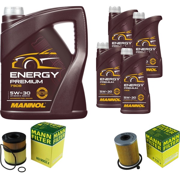 MANN-FILTER Inspektionspaket 9L Mannol Energy Premium 5W-30 FüR Opel Signum-image