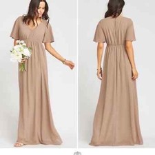 Show Me Your MuMu Emily Suze Size XXL Dune Empire Maxi Dress Chiffon Wedding