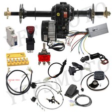 Motor sin escobillas 48V 1000W Kit de eje diferencial trasero de 30" para bicicleta eléctrica quad triciclo