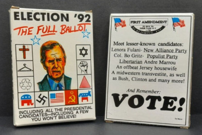 ELECTION  92   THE FULL BALLOT   2 COMPLETE BOXED SETS of 18 CARDS EACH