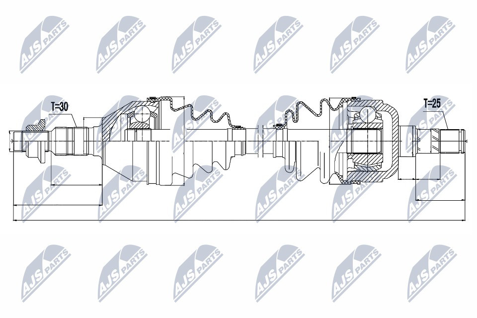 NTY NPW-PL-035 Drive Shaft for OPEL,VAUXHALL