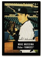 2003 Bowman Heritage Black Border Signature Mike Mussina #123 New York Yankees