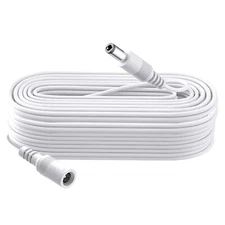 26FT DC 12V Power Extension Cable CCTV Security Camera DVR 5.5x2.1mm White