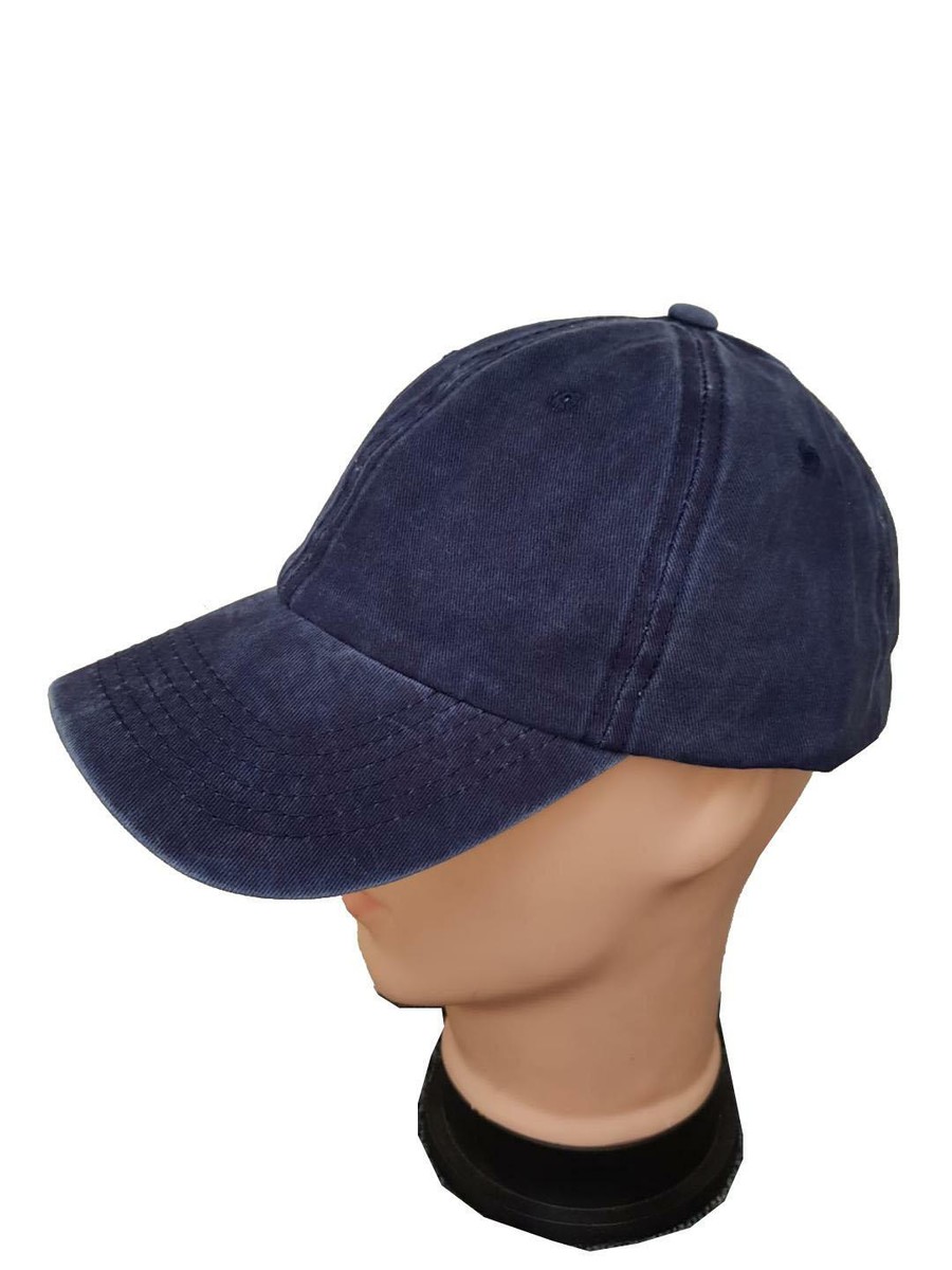 Baseball Cap Washed Denim Adjustable with Buckle 100% Cotton  display picture 1