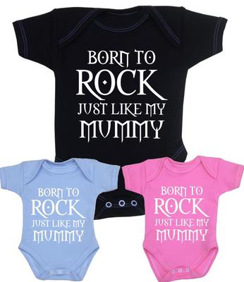 Mummy Rocks Body Weste Baby Kleidung lustiger Slogan Mädchen Jungen Mama Geschenk Neu mit Etikett - 12 Mio.