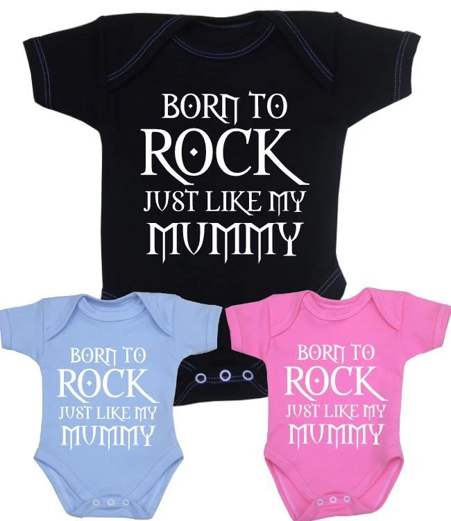 BABYPREM Mummy Rocks Body Weste Baby Kleidung lustiger Slogan Mädchen Jungen Mama Geschenk Neu mit Etikett - 12 Mio.