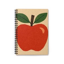Spiral Notebook Student Journal Collage-style Cartoon Apple