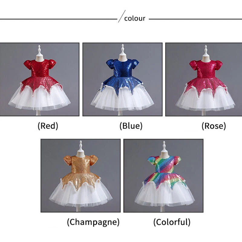 Kids Flower Girls Princess Tulle Tutu Dress Pageant Bridesmaid Party Wedding New - Image 3 of 4