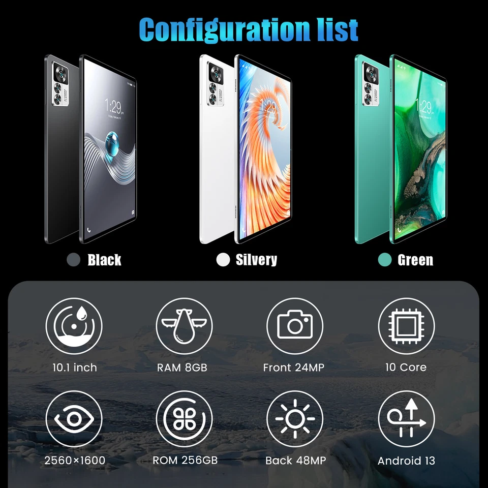 2025 Gifts 12S Pro Tablet PC 8+256GB 24+48MP Android 8000mAh WiFi Tablet Pad - Image 3 of 4