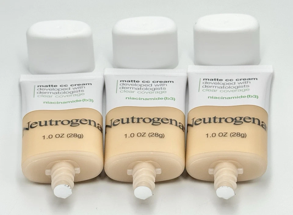 Neutrogena Matte CC Cream - Warm Linen 5.5 - 1 oz. (3 Pack) Sealed - Image 3 of 3