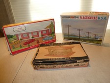 Plasticville Three Kits FB-1 Frosty, 1621 Motel, 1630 Telephone Poles w/boxes 