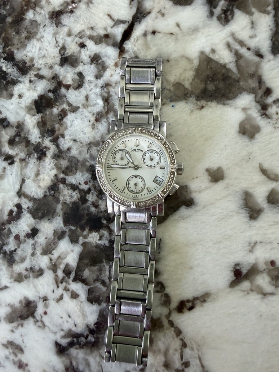 Women\'s Silver band /White Dial Diamond Fashion Elegant Chronograph Wristwatch SILVER Geneva Chronograph Band Style Lady main image 2