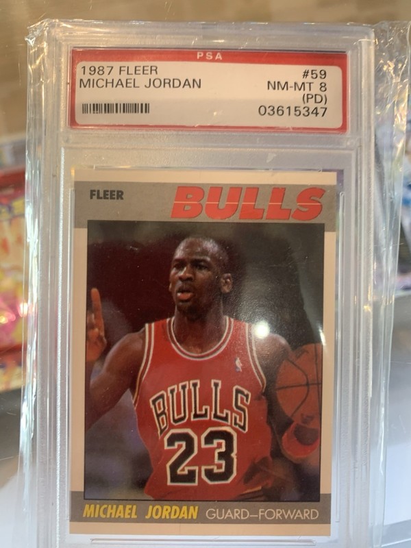 1987 Fleer #59 Michael Jordan PSA 8 (PD) Bulls 2nd Year!  WOW