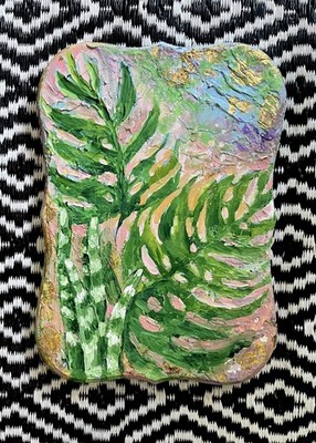 Original acrylic painting Botanical Leaf wall decor direct from artist studio