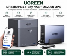 UGREEN DH4300 Plus 4-Bay NAS + US2000 72W UPS Battery Backup NEVER OPENED