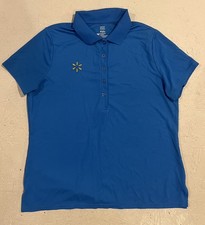 Walmart Polo Shirt Womens XL Blue Short Sleeve Employee Uniform Workwear
