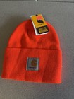 Carhartt One Size Unisex Neon Orange Hunting Knit Cuffed Beanie Winter Hat NEW — photo 1