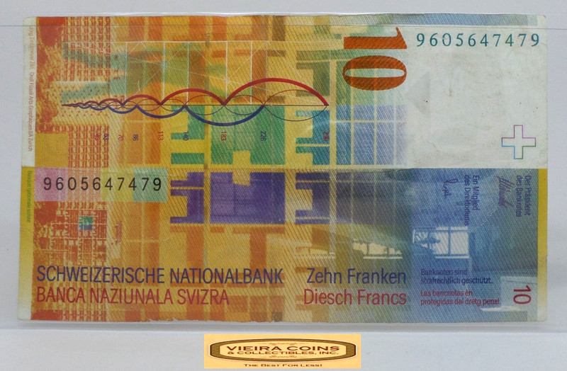 1965 Switzerland 10 Francs Banknote -  #P60789NQ