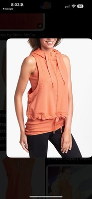 Adidas Stella McCartney Collab Layered Tank Top Women's Size Medium Soft Orange