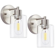 Wall Sconces for Bathroom, Brushed Nickel Vanity Light Fixtures, Modern Wall ...