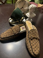 NWOB Sam Edelman Linnie Brown Chenille Horsebit Slip On Almond Toe Flat Mule 5.5