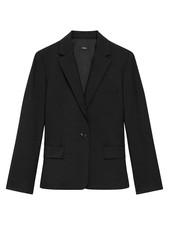  435 New Theory Wool Blend One-Button Blazer In Black. Size 4