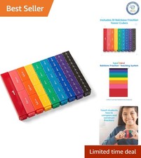 Rainbow Fraction Tower Cubes Set of 51 - Montessori Math Manipulatives for Kids