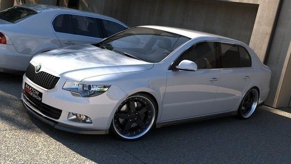 Maxton Design Frontlippe Passend FüR Skoda Superb Mk2 Schwarz Hochglanz-image