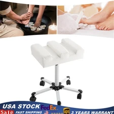Manicure Foot Rest Rolling Pedicure Stool Adjustable Pedicure Stool w/ Wheels