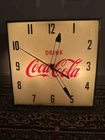 Vintage Coca Cola Light Up PAM Clock Co Circa 1959 White Dial Red Lettering