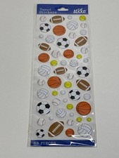 Sticko Themed Stickers Sports Balls 53 Pcs Puffy Assorted Colors