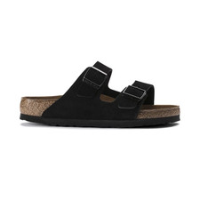Birkenstock Arizona Soft Footbed Sandals Medium/Narrow   Black Suede Leather, Un