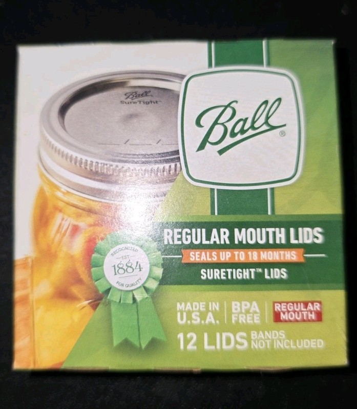 Ball Jar Lids New In Box 12 Regular Standard Mouth Made In USA Unopened Package