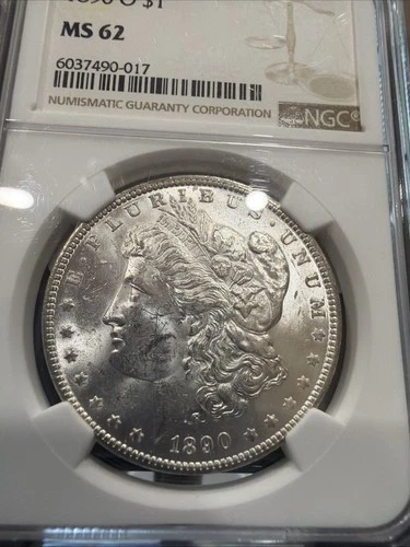 1890 O Morgan Silver Dollar NGC MS62 Tougher Date Morgan
