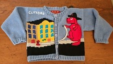 Vintage Aunti M  s Fantasies Clifford The Big Red Dog Knit Sweater Size SMALL