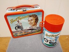 Rare/Vintage 1974 Evel Knievel Metal Lunchbox & Aladdin Thermos Original Set 💯